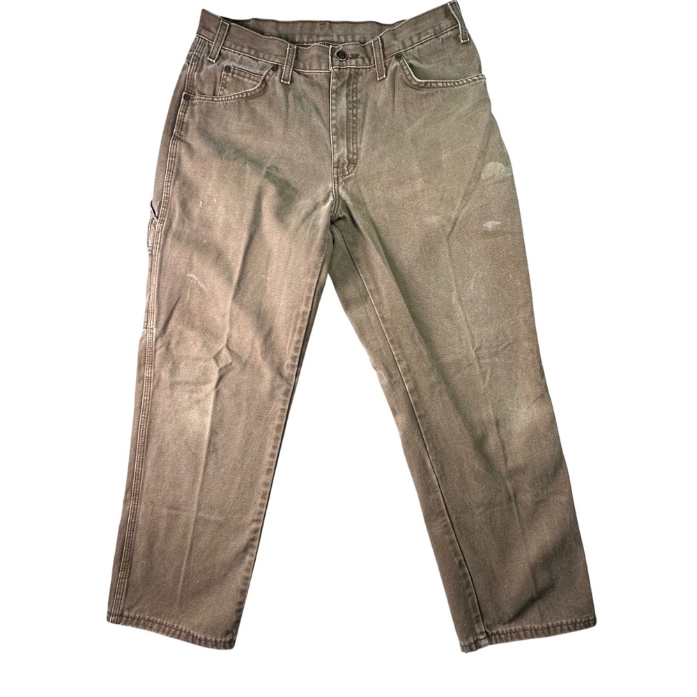 Dickies Relaxed Fit Carpenter Pants Workwear Utility Brown 33x30 Faded Canvas